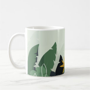 Mug Arrière - plan tropical aux plantes de jungle. Dép
