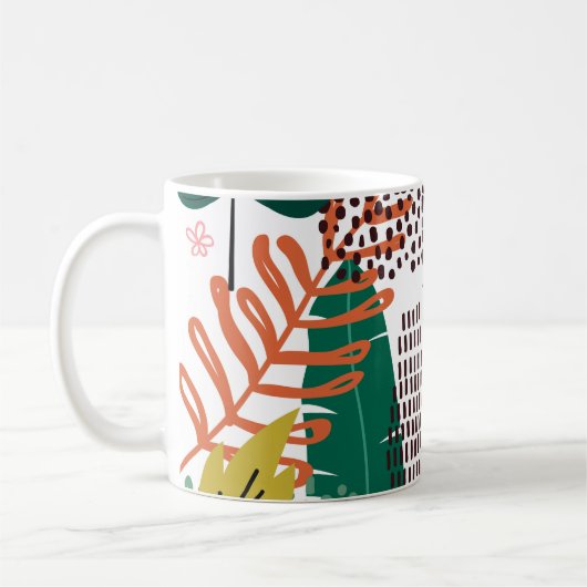 Mug Arrière - plan tropical motif sans couture avec Mo (Gauche)