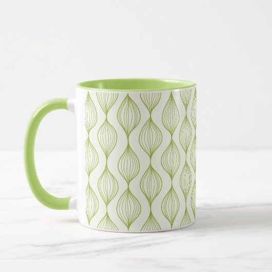 Mug Arrière - plan vertical vert de motif d'ogee (Gauche)