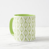 Mug Arrière - plan vertical vert de motif d'ogee (Devant gauche)
