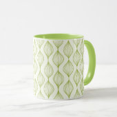 Mug Arrière - plan vertical vert de motif d'ogee (Devant droit)