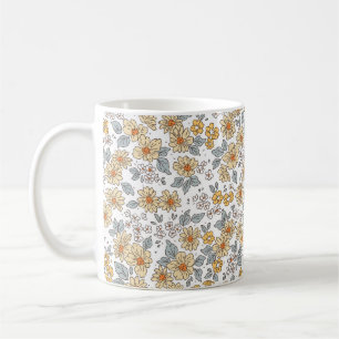 Mug arrière - plan vintage fleuri. Modèle floral avec