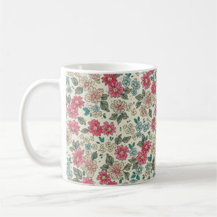 Mug arrière - plan vintage fleuri. Modèle floral avec