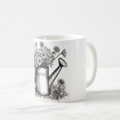 Mug Arrosage, Art noir & blanc, Art du printemps, (Devant droit)