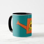 Mug Arrosage orange avec tournesol (Devant gauche)