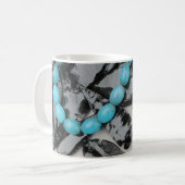 Mug Arrowhead Obsidienne et perles en verre Turquoise (Devant gauche)