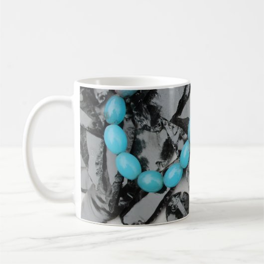 Mug Arrowhead Obsidienne et perles en verre Turquoise (Gauche)