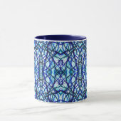 Mug Art à l'encre alcoolique abstraite bleu Icare (Centre)