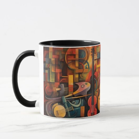 Mug art abstracte Violons Mok (Links)