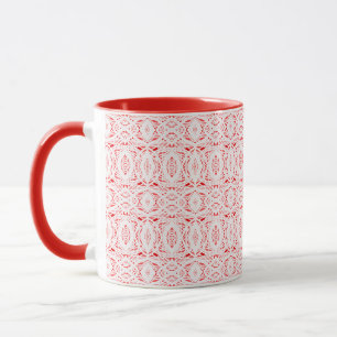 Mug Art abstrait acrylique rouge blanc prismatique