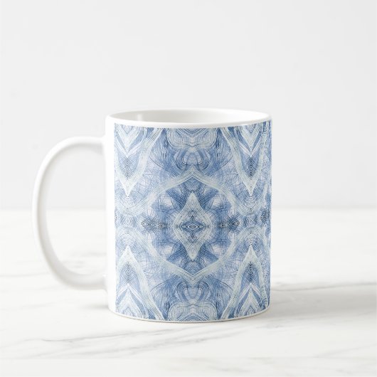 Mug Art abstrait aquarelle bleu ombré (Gauche)