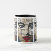 Mug Art abstrait | Art textuel numérique du visage d'u (Centre)