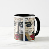 Mug Art abstrait | Art textuel numérique du visage d'u (Devant droit)