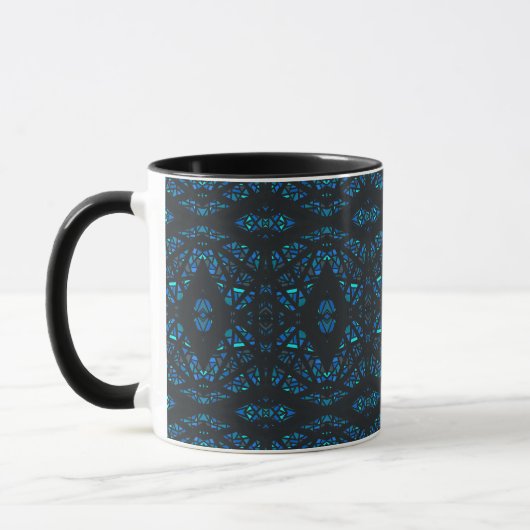 Mug Art Abstrait Bleu Noir Gouache (Gauche)