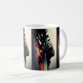 Mug Art abstrait boho avec visage de fille (Devant droit)