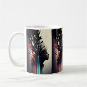 Mug Art abstrait boho avec visage de fille (Gauche)