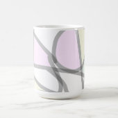 Mug Art Abstrait Corail beige clair rose jaune (Centre)