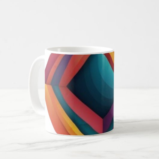 Mug Art abstrait de diamant à gradient géométrique 3D (Devant gauche)