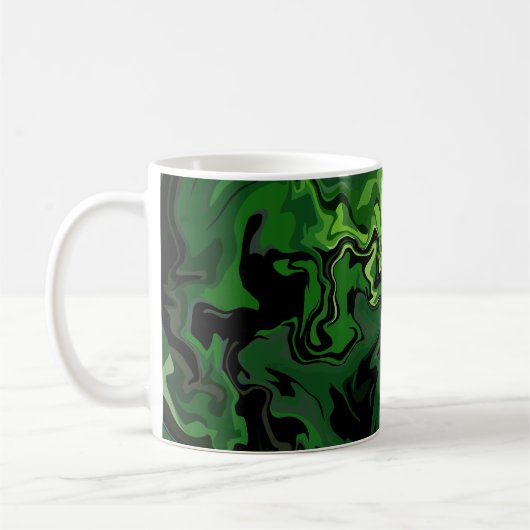 Mug Art Abstrait de flux vert (Gauche)