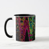 Mug Art abstrait de formes d'onde d'arc-en-ciel (Gauche)