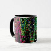 Mug Art abstrait de formes d'onde d'arc-en-ciel (Devant gauche)
