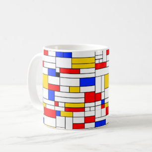 Mug Art abstrait de style Piet Mondrian