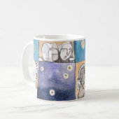 Mug Art abstrait de Torrant de visages et d'étoiles de (Devant gauche)