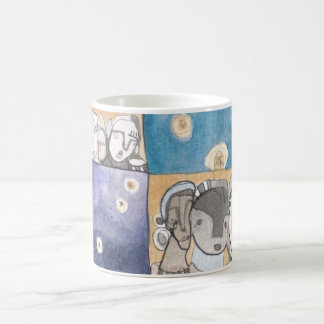 Mug Art abstrait de Torrant de visages et d'étoiles de