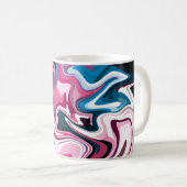 Mug Art abstrait de tourbillon de fluide en rose, blan (Devant droit)
