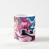 Mug Art abstrait de tourbillon de fluide en rose, blan (Centre)