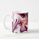 Mug Art abstrait de tourbillon de fluide en rose, blan (Gauche)