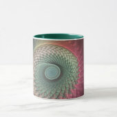 Mug Art abstrait d'escargot moderne coloré fractal (Centre)