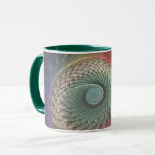 Mug Art abstrait d'escargot moderne coloré fractal (Devant gauche)