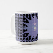 Mug Art abstrait espace violet fractal (Devant gauche)