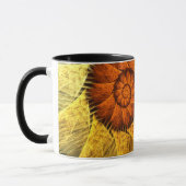 Mug Art Abstrait Fleurs Orange Jaune Bleu (Gauche)
