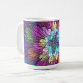 Mug Art abstrait fractal de fleurs psychédéliques colo (Devant gauche)