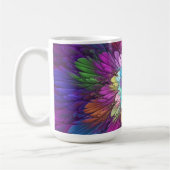 Mug Art abstrait fractal de fleurs psychédéliques colo (Gauche)