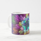 Mug Art abstrait fractal de fleurs psychédéliques colo (Devant gauche)