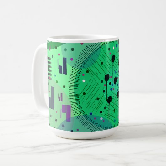Mug Art abstrait : Fruit Kiwi Vert (Devant gauche)