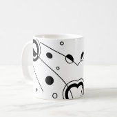 Mug Art Abstrait géométrique noir et blanc (Devant gauche)