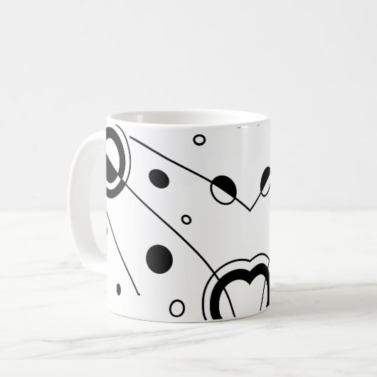 Mug Art Abstrait géométrique noir et blanc (Devant gauche)