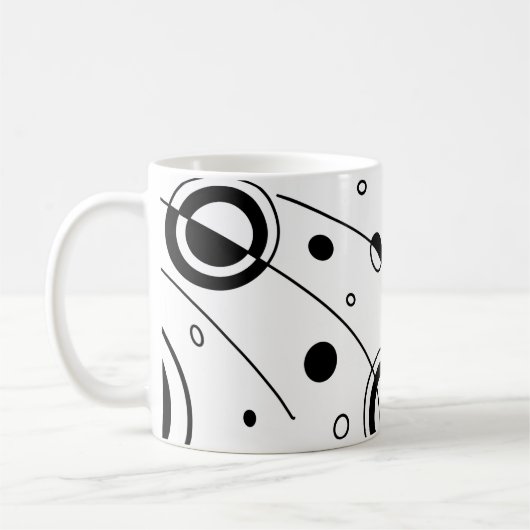 Mug Art Abstrait géométrique noir et blanc (Gauche)