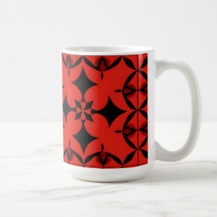 Mug Art abstrait géométrique rouge et noir