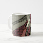 Mug Art abstrait gris et rouge (Devant gauche)