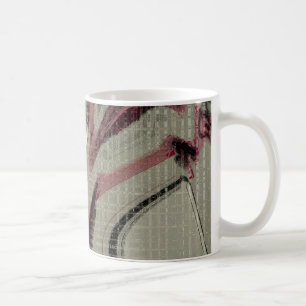 Mug Art abstrait gris et rouge
