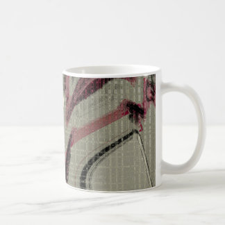 Mug Art abstrait gris et rouge