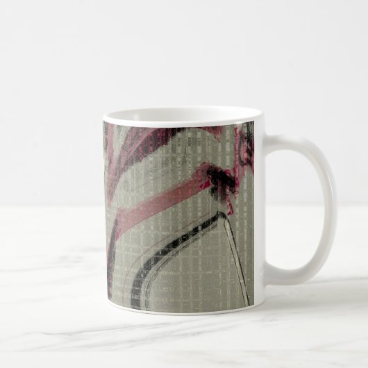 Mug Art abstrait gris et rouge (Droite)