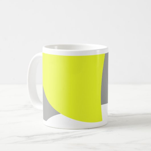 Mug Art Abstrait gris jaune blanc (Devant gauche)
