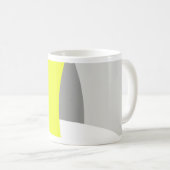 Mug Art abstrait jaune gris blanc (Devant droit)