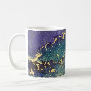 Mug Art Abstrait Liquide De L'Encre D'Alcool D'Or Mult